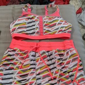 Fabletics sports bra and athletic shorts